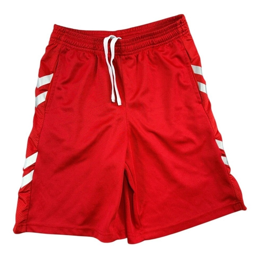 Liberty Pro Kids Red Mesh Athletic Shorts Youth Medium Drawstring Basketball Gym